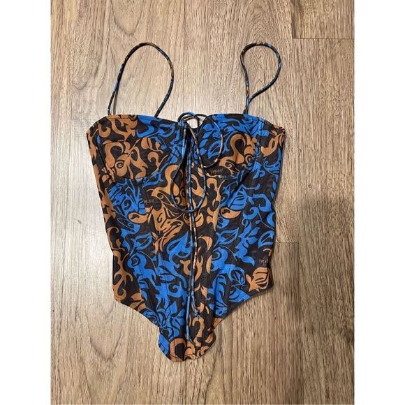 Miaou Aphex Corset Mesh Color: hawaiian Multi  Size S NWT $295 - Picture 1 of 3